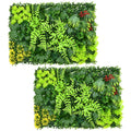 2 Piece Artificial Plant Wall Panels 40x60cm Green Hanging Grass Decor for Home Garden Fence