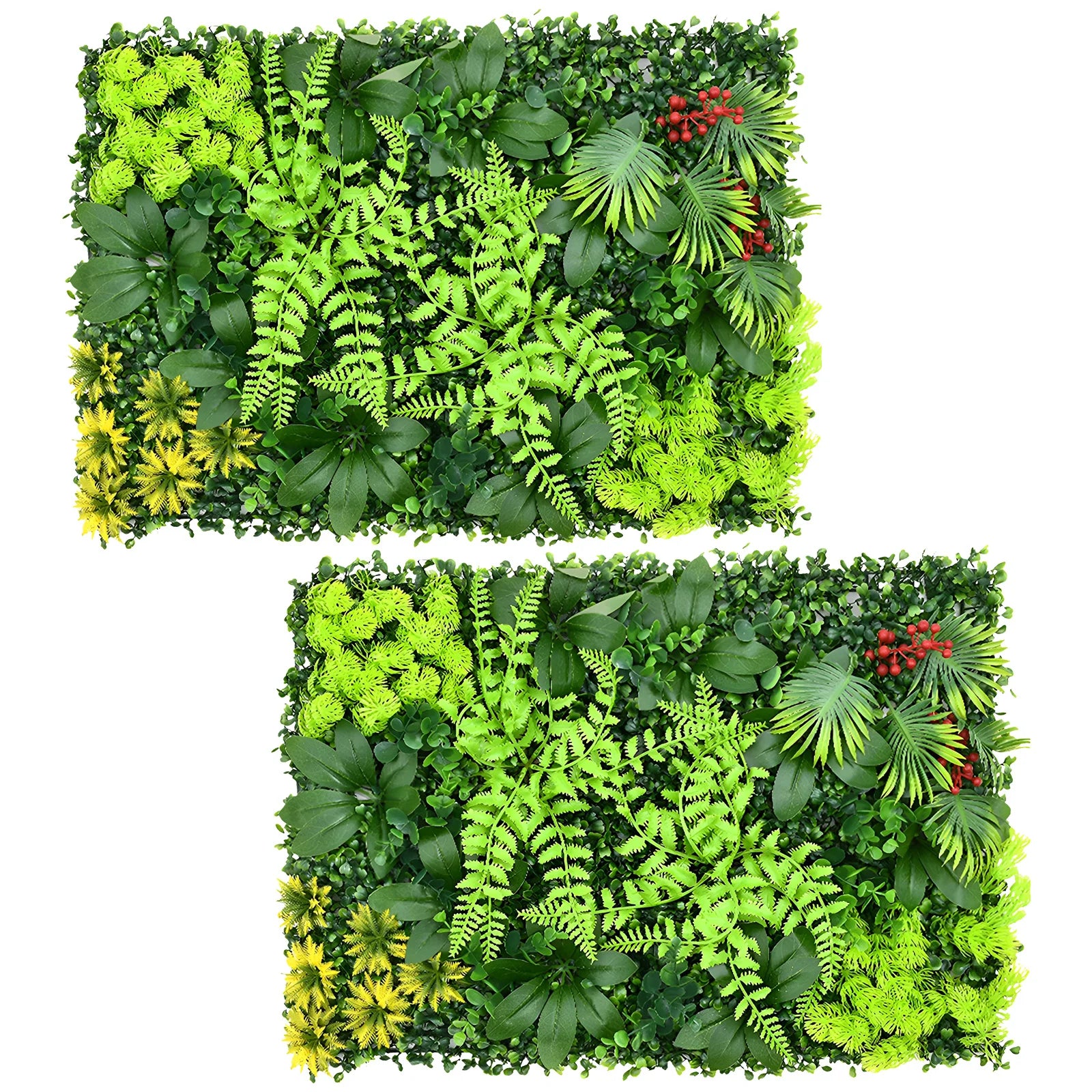 2 Piece Artificial Plant Wall Panels 40x60cm Green Hanging Grass Decor for Home Garden Fence