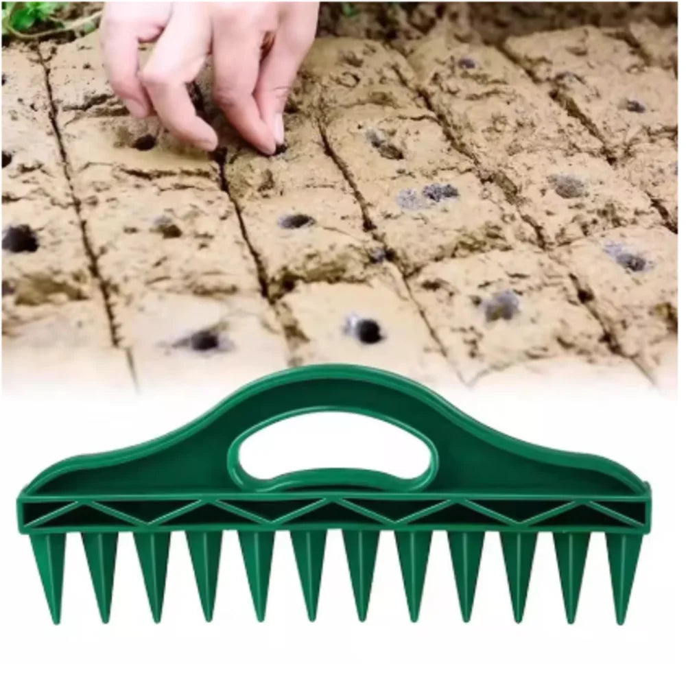 12 Hole Seed Spacer and Seeder Tool Manual Garden Planting Dibber Template