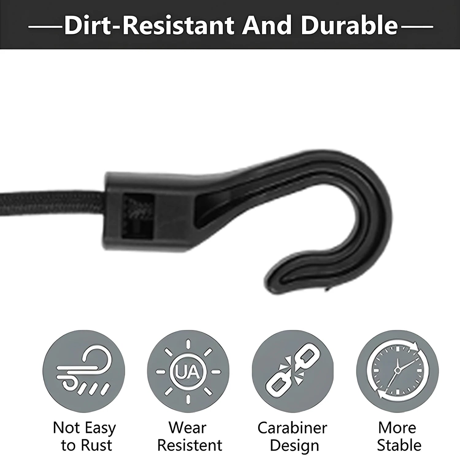 32cm Stretchable Bungee Cord with Hooks Heavy Duty Elastic Tie Down Rope for Camping & Cycling