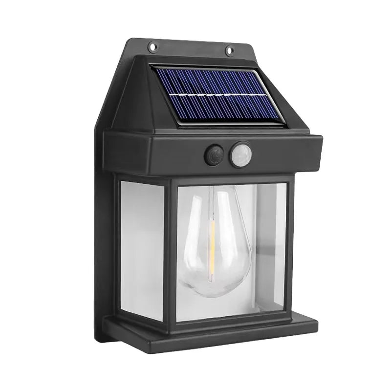 Solar Outdoor Street Light Waterproof LED Garden Wall Lamp Black for Pathway Yard Patio Lighting