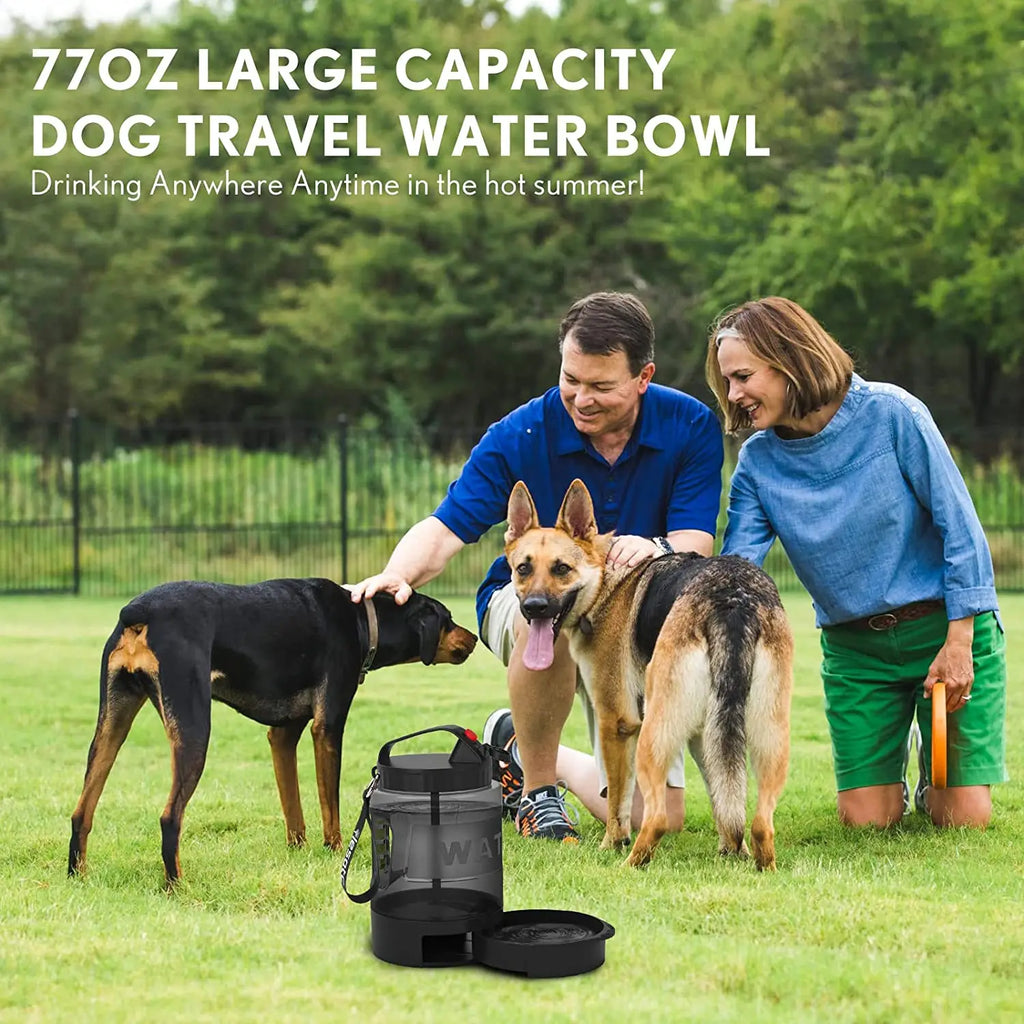 2200ml Portable Dog Water Bottle with Foldable Drinking Bowl Large Capacity Travel Water Dispenser
