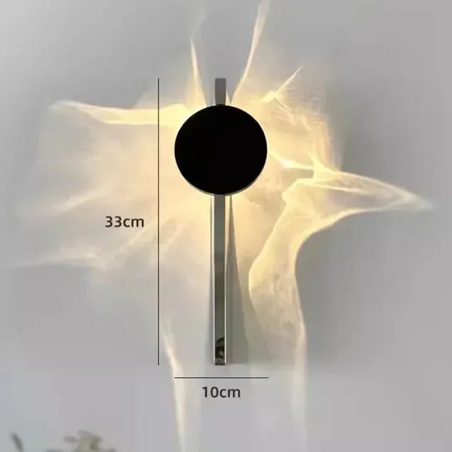 33CM One Round LED Wall Light Warm White Modern Creative Shadow Wall Sconce for Bedroom Hallway and Living Room