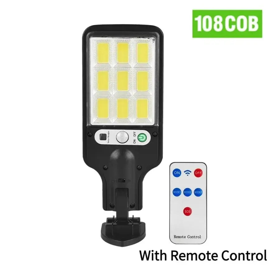 108 COB Solar Security Light Outdoor Motion Sensor Lamp Waterproof with Remote Control