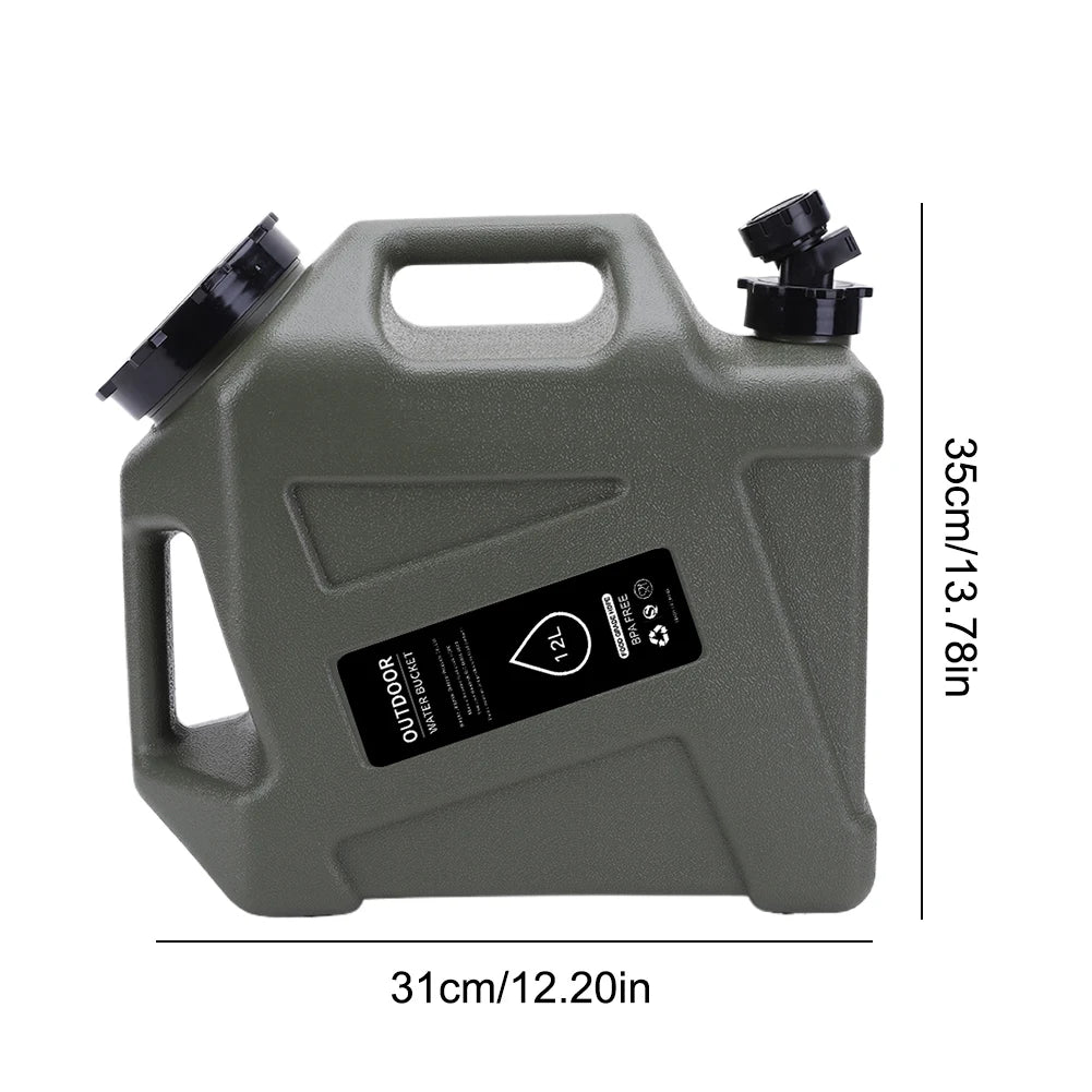 12L Portable Gray Water Storage Container with Wide Opening for Camping Travel and Outdoor Use