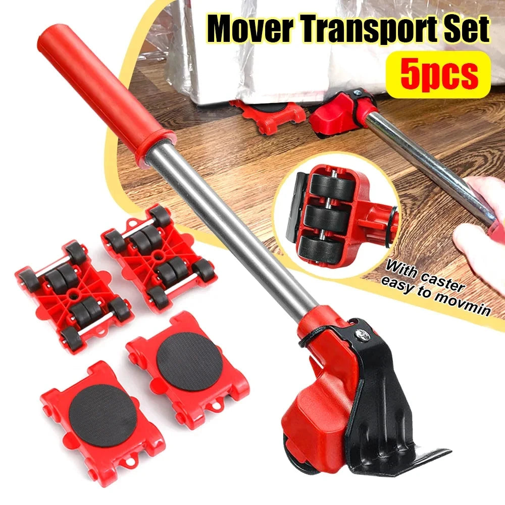 Heavy Duty Furniture Mover Set with Lifter Tool and Roller Pads for Moving Heavy Appliances