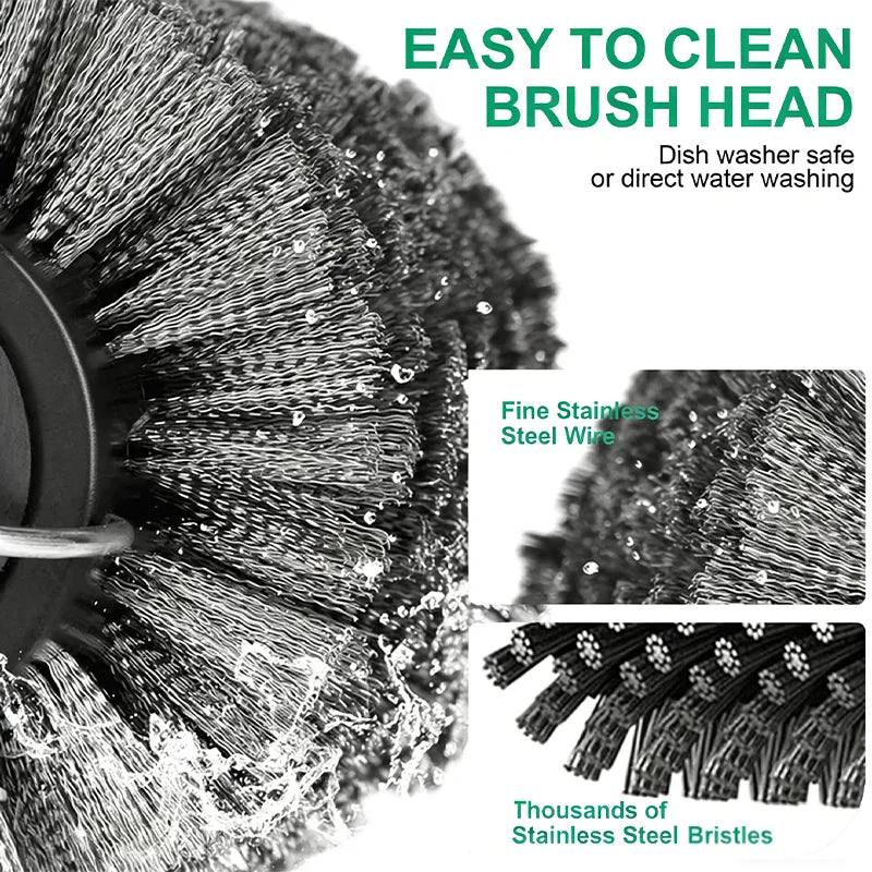 Electric BBQ Grill Cleaning Brush 3-Speed Adjustable Head Rechargeable Cleaner