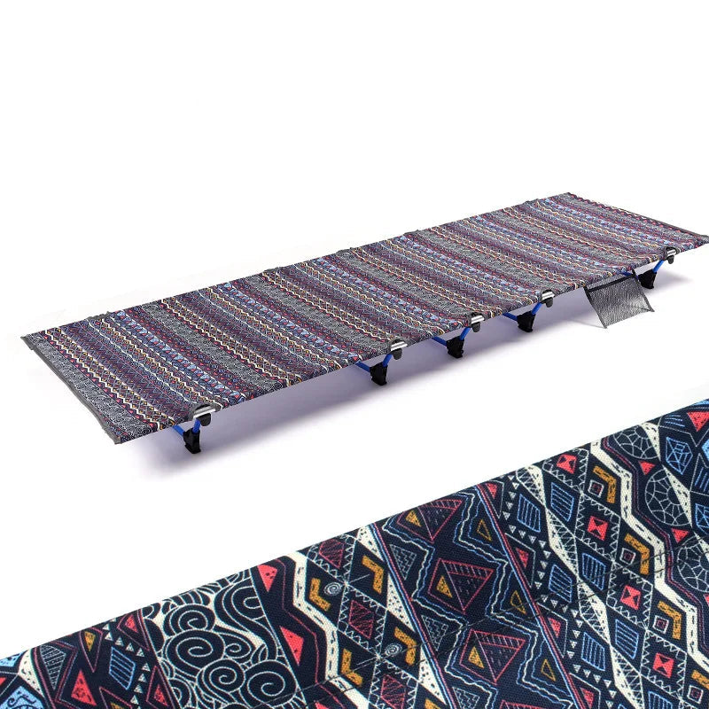 Portable Blue Folding Camping Cot Bed Heavy Duty Outdoor Camping Hiking Travel Fishing Guest Use