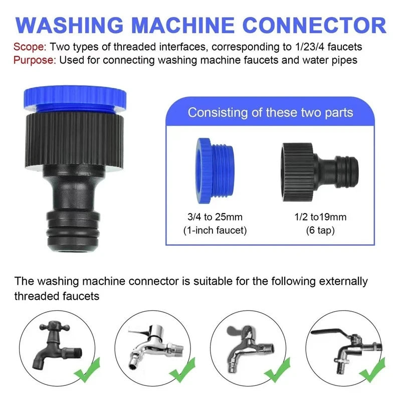75FT Expandable Magic Garden Hose Blue High Pressure Water Hose with 7 Spray Functions and Spray Gun