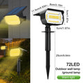 72LED Warm Light Solar Powered Garden Pathway Light Waterproof Outdoor Landscape Lamp