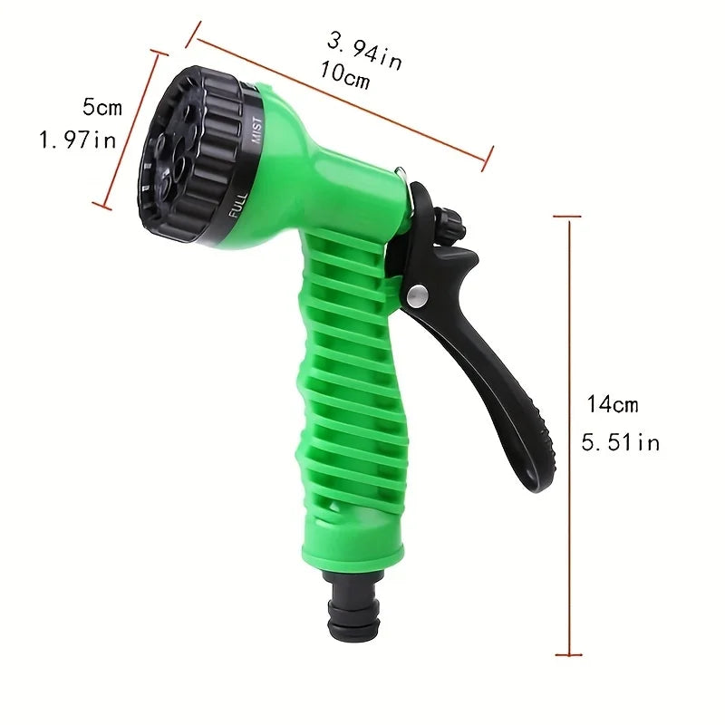 20m Garden Hose with 7 Function Spray Nozzle Flexible Coil Water Hose for Garden Watering and Car Washing