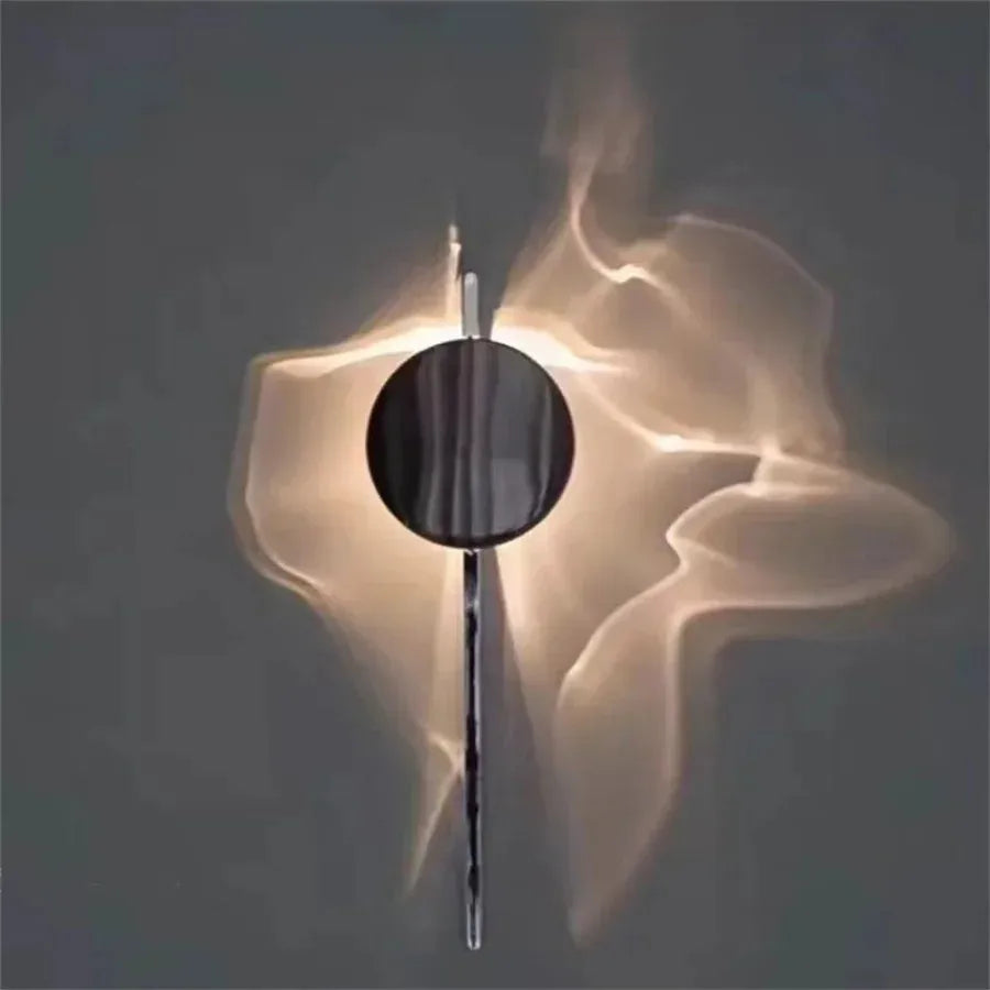 33CM One Round LED Wall Light Warm White Modern Creative Shadow Wall Sconce for Bedroom Hallway and Living Room