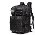 50L Black Camouflage Waterproof Tactical Backpack with Molle Webbing for Hiking Camping Trekking and Travel