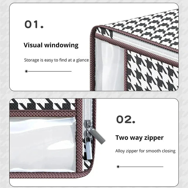 Quilt Storage Bag 65x50x30CM Non-Woven Clothes Organizer with Transparent Window