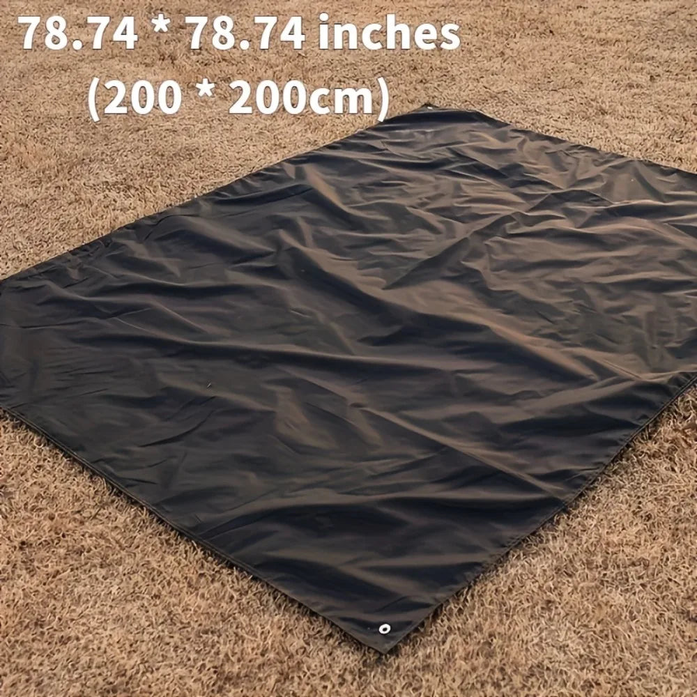 200x200cm Black Thickened Non-Slip Camping Mat Heavy Duty Oxford Ground Sheet for Outdoor Travel
