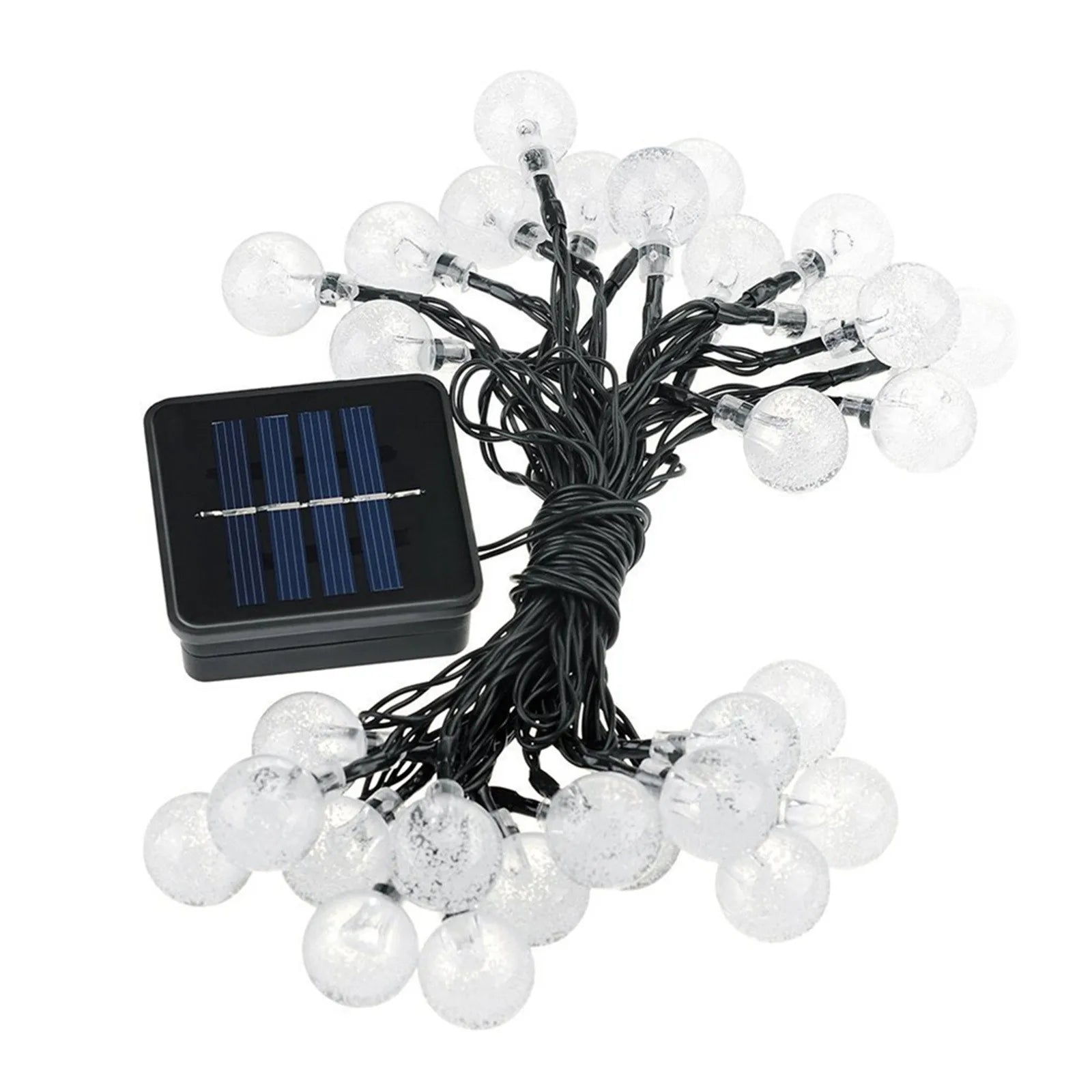 5M 20 LED Solar Bubble Ball String Lights Warm White Waterproof Outdoor Garden Patio Decorative Lights