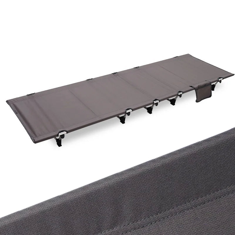 Portable Gray Folding Camping Cot Bed Heavy Duty Outdoor Camping Hiking Travel Fishing Guest Use