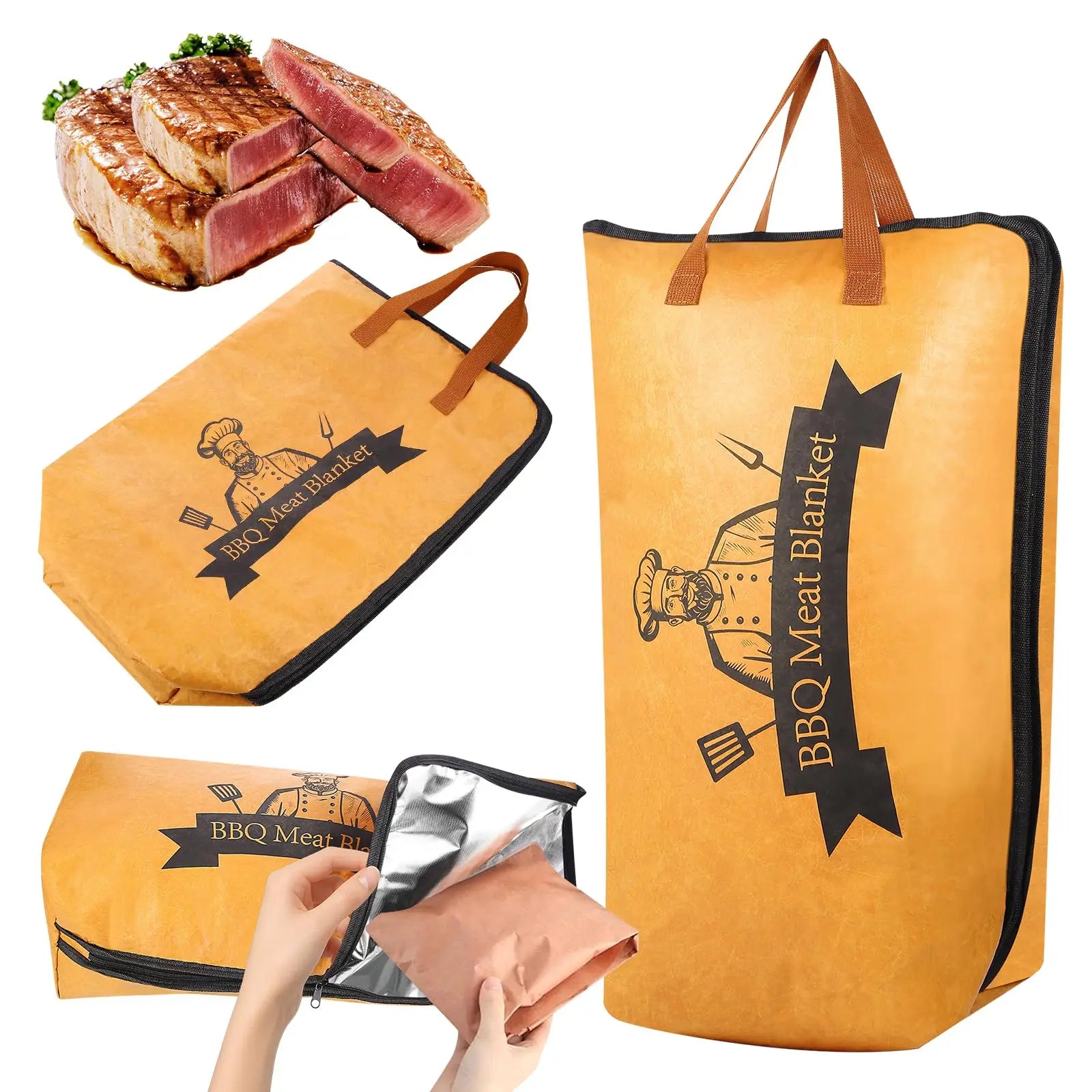21 Inch Large BBQ Meat Resting Bag Insulated Thermal Storage Blanket for Brisket Beef Pork and Turkey