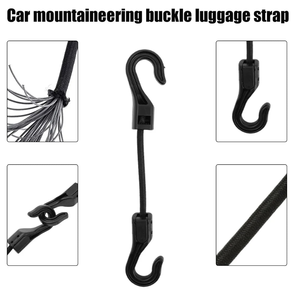 32cm Stretchable Bungee Cord with Hooks Heavy Duty Elastic Tie Down Rope for Camping & Cycling