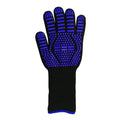 1 Piece BBQ Gloves Blue Heat Resistant Non-Slip Cooking Gloves for Grilling Baking and Outdoor Cooking