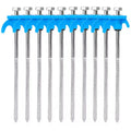 10 Piece Blue Tent Stakes Heavy Duty Carbon Steel Spiral Ground Anchors for Camping Canopies and Tarps