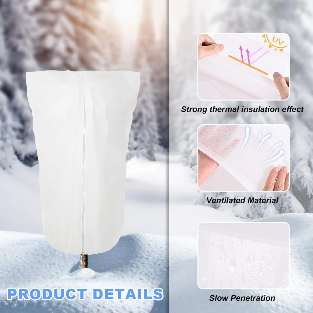 Plant Frost Protection Cover White 120 × 180 cm Non-Woven Plant Cover with Drawstring for Trees and Shrubs