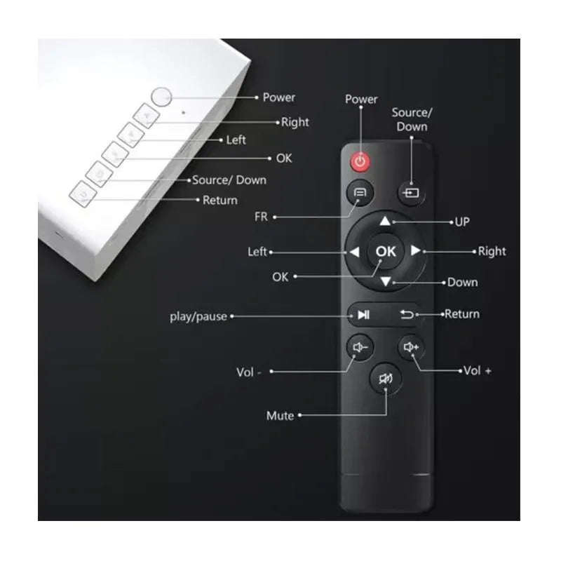 Mini Portable Projector Orange HD LCD Home Cinema Projector with Built-in Speaker HDMI and Remote Control