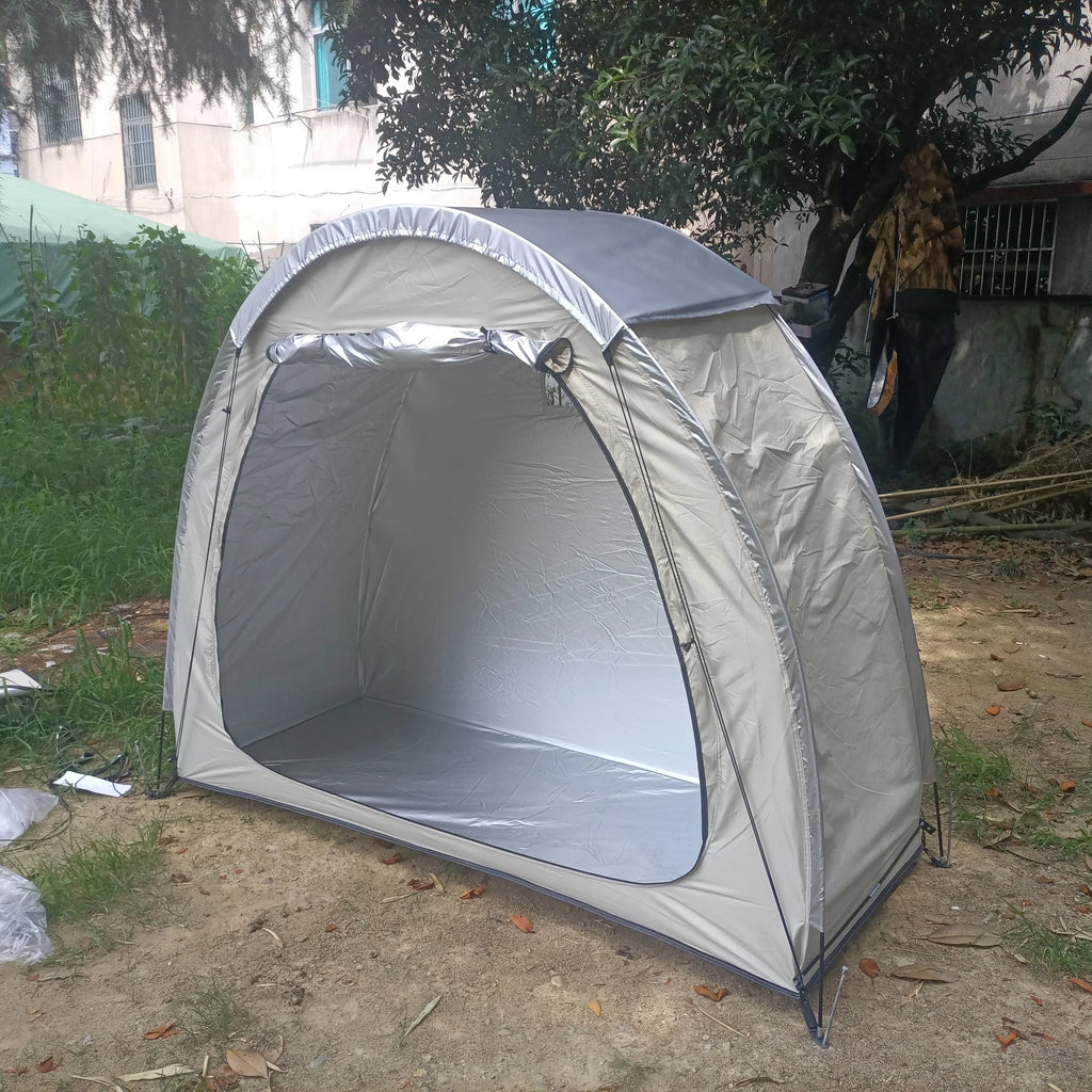 Waterproof Bicycle Storage Tent Khaki with Rainfly Portable Outdoor Shelter for 2 to 3 Bikes Garden Equipment