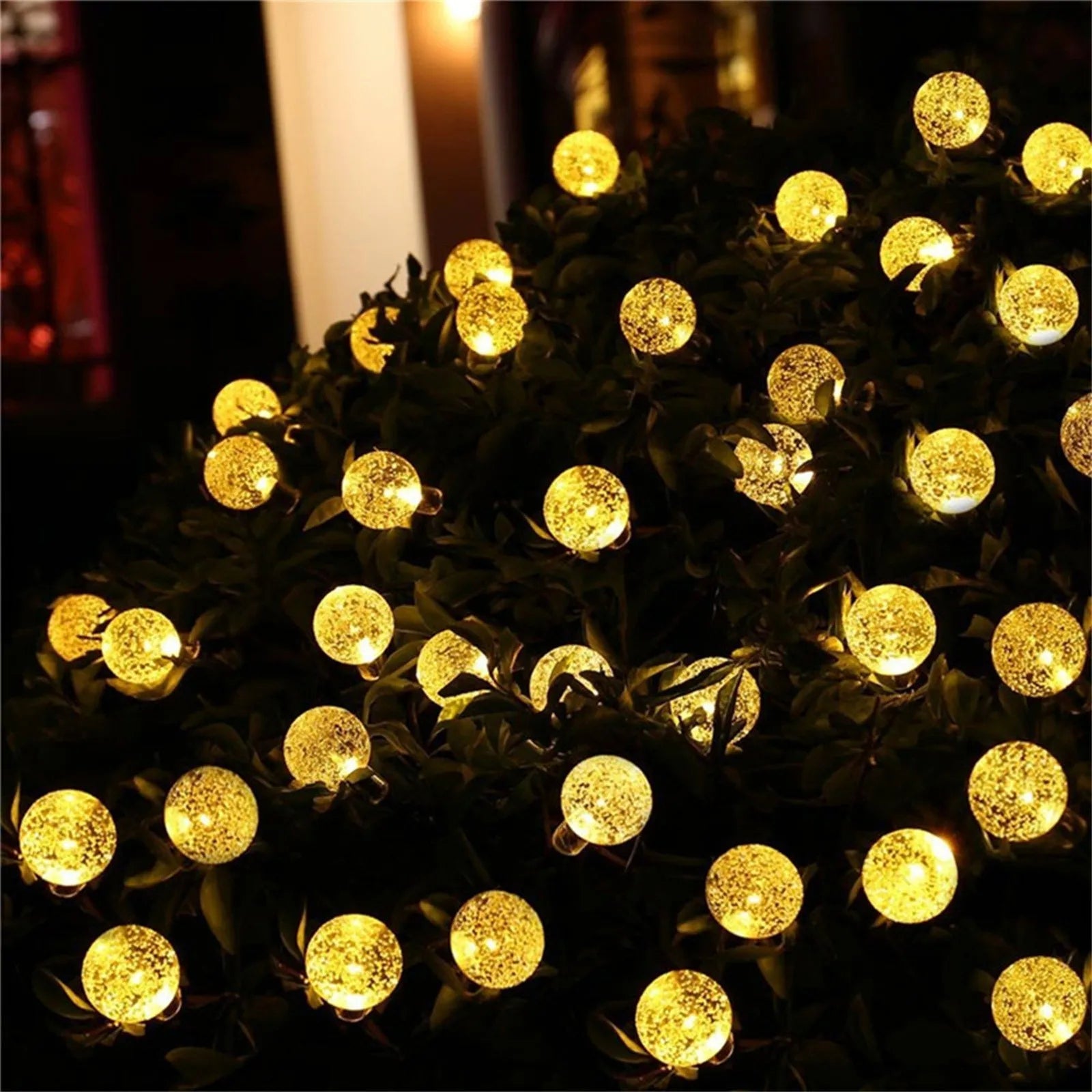 5M 20 LED Solar Bubble Ball String Lights Warm White Waterproof Outdoor Garden Patio Decorative Lights