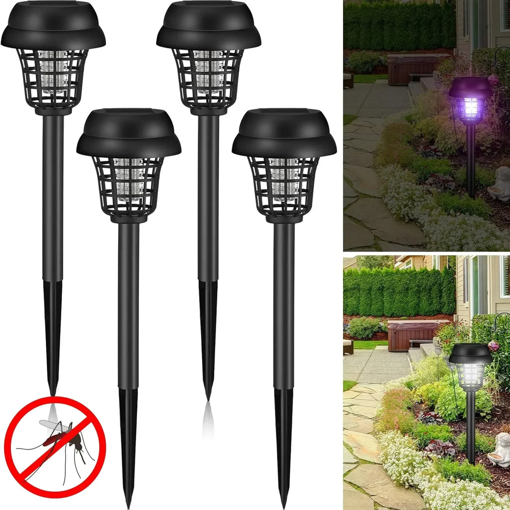 10 Piece Solar Mosquito Killer Lamp Waterproof Outdoor Garden Bug Zapper Light for Patio Camping and Yard