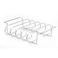 Silver BBQ Rib Rack Roasting Stand Holds 4 Ribs for Grill Oven