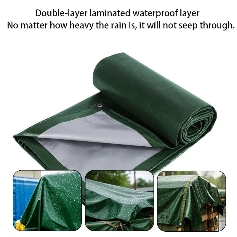2m x 3m Waterproof Heavy Duty Tarpaulin UV Resistant Rain Cover Sun Shade Tarp for Garden Camping and Outdoor Use