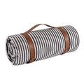 150x200cm Foldable Blue White Picnic Blanket Waterproof Outdoor Mat with Leather Handle for Beach Camping Travel