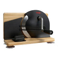 Black Manual Bread Slicer with Adjustable Thickness Stainless Steel Blade and Hand Crank