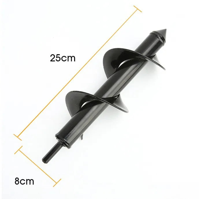 Spiral Garden Auger Drill Bit 8x25cm Soil Digging Planting Tool for Electric Drill