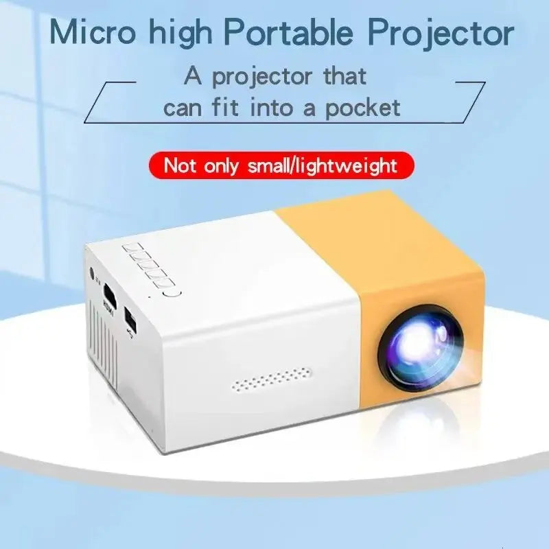 Mini Portable Projector Orange HD LCD Home Cinema Projector with Built-in Speaker HDMI and Remote Control