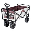 Foldable Utility Wagon Cart Large Capacity Outdoor Trolley for Beach Garden Camping