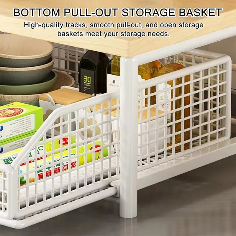 Multifunctional Kitchen Storage Shelf White Organizer Rack for Microwave Pantry Bathroom and Garage