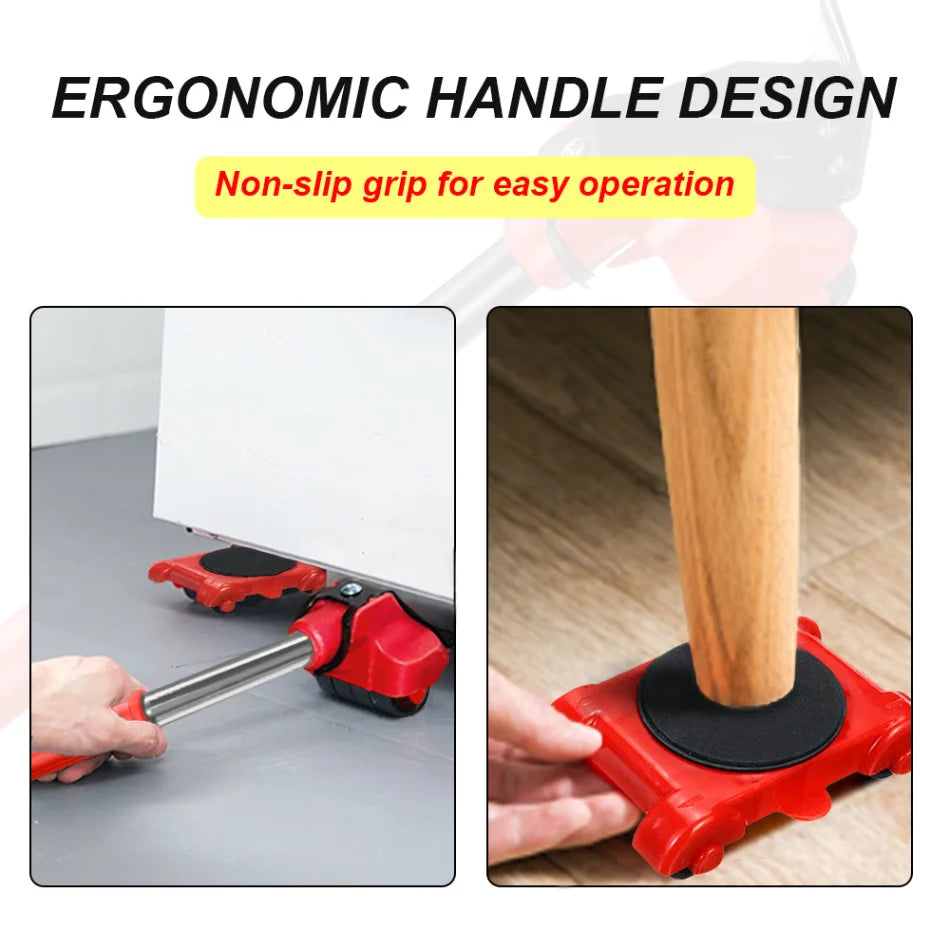 Heavy Duty Furniture Mover Set with Lifter Tool and Roller Pads for Moving Heavy Appliances