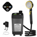 Portable Gray Camping Shower Pump with Intelligent Digital Display 6000mAh Rechargeable Outdoor Shower Kit for RV