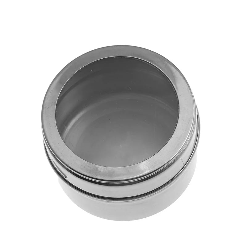 1 Piece Magnetic Spice Storage Jar Stainless Steel Seasoning Container with Spice Label