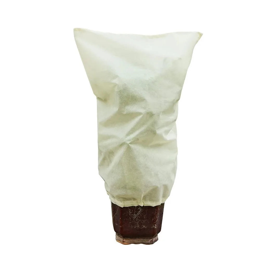 Plant Frost Protection Cover Beige 100 × 120 cm Non-Woven Plant Cover with Drawstring for Trees and Shrubs