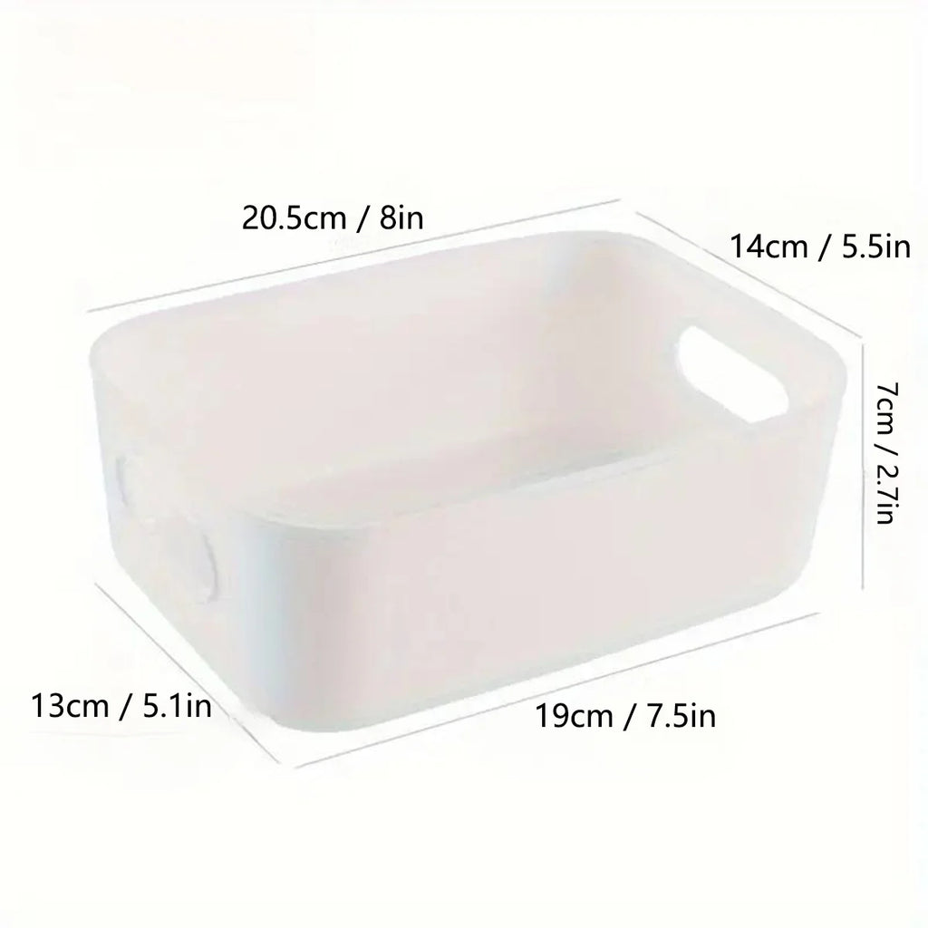10PCS Stackable Plastic Storage Boxes Open Top Organizer Bins for Desktop Shelf Cabinet