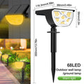 68LED Warm Light Solar Powered Garden Pathway Light Waterproof Outdoor Landscape Lamp