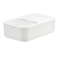 Laundry Pod Storage Container with Sliding Lid White Plastic Organizer Box