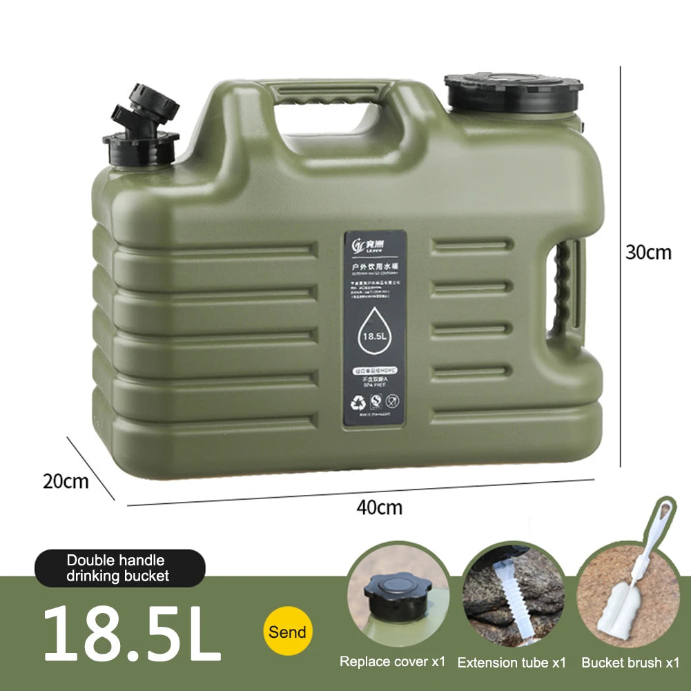 18.5L Portable Double Handle Water Storage Container with Wide Opening for Camping and Travel