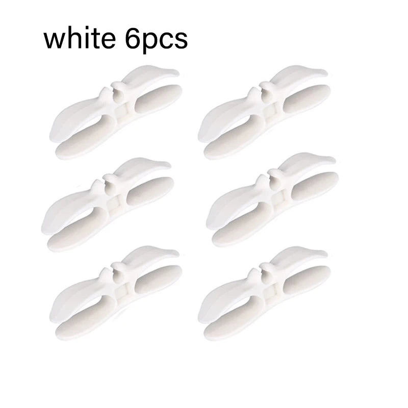 6 Piece White Cable Organizer Wire Winder Cord Holder Kitchen Appliance Cable Management