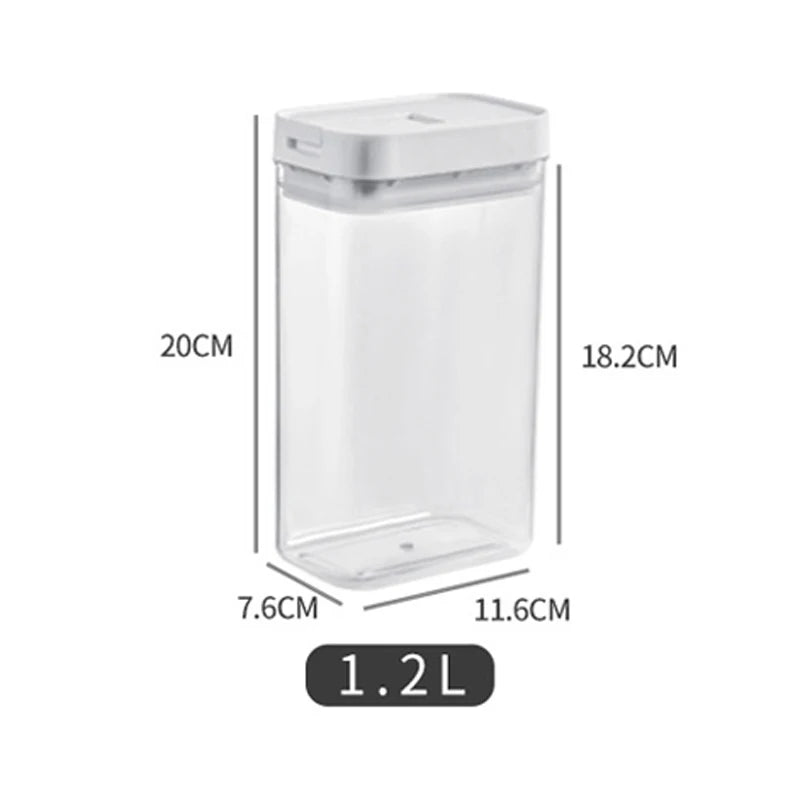 1200ml Transparent Pasta Storage Box Plastic Dry Food Container with Lid