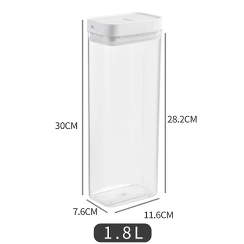 1800ml Transparent Pasta Storage Box Plastic Dry Food Container with Lid