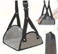 1 Piece Portable Adjustable Light Gray Foot Hammock for Airplane Car and Office Hanging Leg Support with Storage Bag